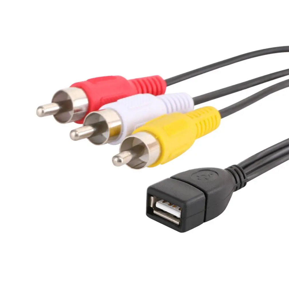 5Ft Usb A женский to3Rca штекер Видео A/V адаптер для видеокамеры кабель HDTV оптовая