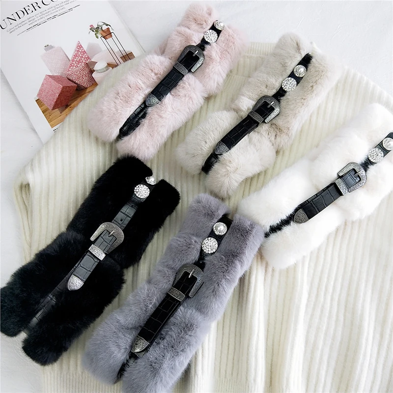 Fashion Thicken Collar Soft Hairy Warmer Shawl Scarf Elegant Fur Fox Rabbit Scarves Women Winter Warm Faux Loop |