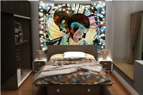 Абстрактное изображение лица настенная подвесная накидка на диван кровать