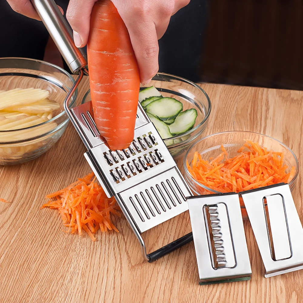 

Кухонный инструмент, измельчитель, резак из нержавеющей стали, портативная ручная овощная зеркальная терка для чистки с ручкой, многоцелев...