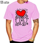 Haring Танцы собака поп черный, Белый Цвет Футболка S-2Xl Harajuku футболка в стиле хип-хоп