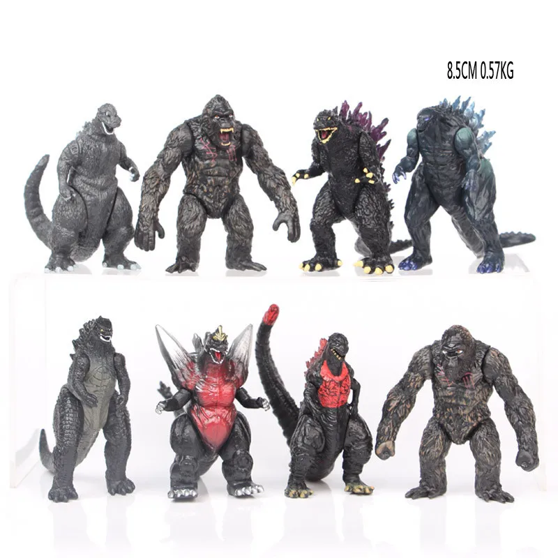 

BANDAI New Godzilla Kong Kim Battle Dinosaurs 8pcs PVC Bagged Kids Gift Action Figure Collection Model Toys