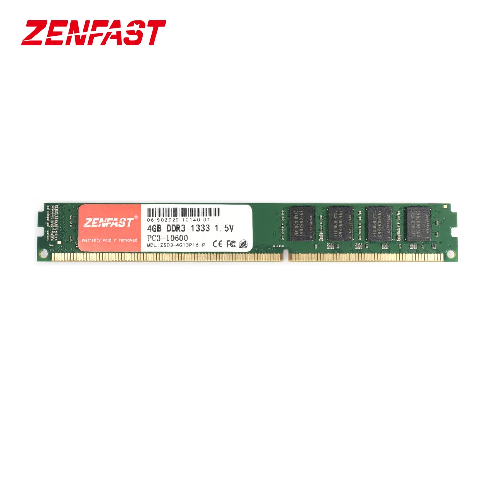 

Оперативная память ZENFAST DDR3 4G 1333 1600 МГц 1,5 в 240pin для ПК, высокопроизводительная, высококачественная и пожизненная Гарантия