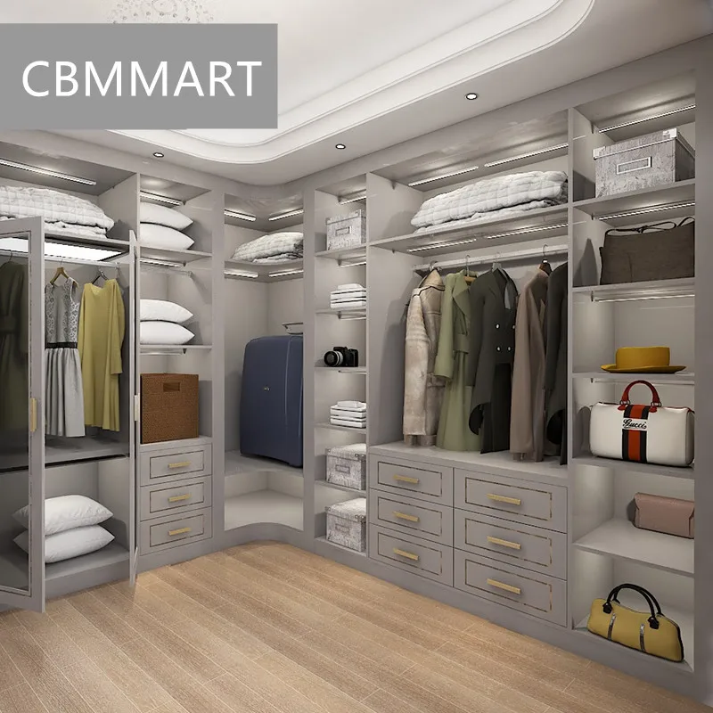 L образная ходьба в шкафу с дизайном американского стиля|Наборы для спальной| |