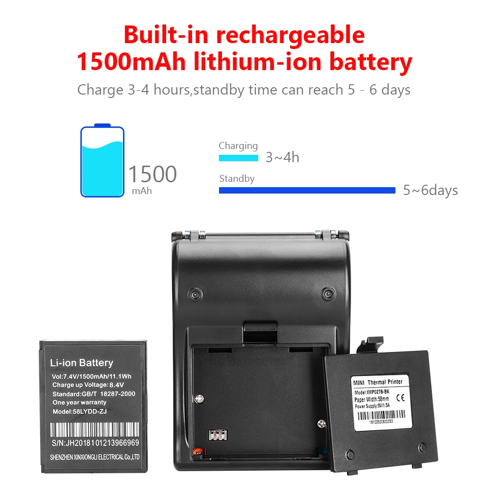 ISSYZONEPOS IMP027 дешёвый голубой зуб 4,0 Портативный мобильный мини-58 мм кассовый принтер совместимый Loyverse ESC/POS/звезда команды