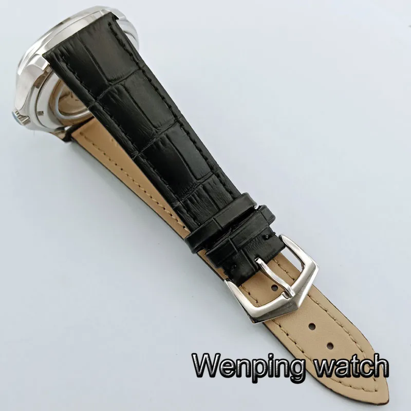 Часы мужские механические водонепроницаемые с серебристым циферблатом и