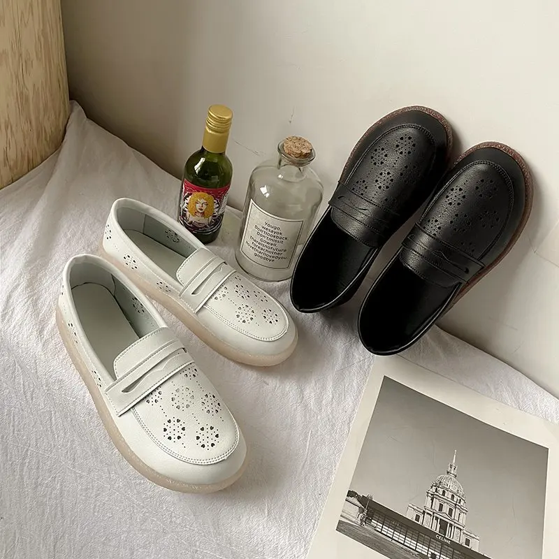 

Breathable Shoes Casual Female Sneakers Soft Round Toe Autumn Dress Flats Women Modis Tennis New Fall Nurse 2021 Summer PU Leisu