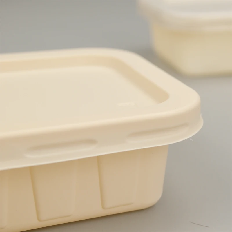 

Corn starch disposable food packaging takeaway food containers Rectangle double lattice Three lattice ECO degradable lunch box