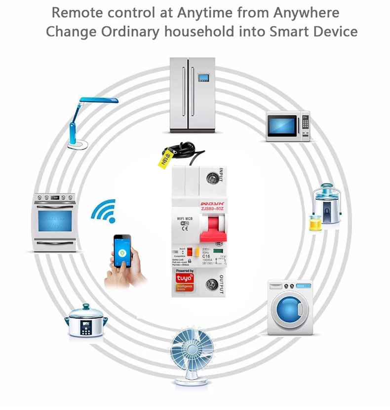 Smart Life(tuya) Приложение 1P WiFi умный выключатель защита от перегрузки короткого замыкания с Alexa google home для умного дома