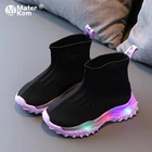 Кроссовки-носки детские сетчатые со светодиодной подсветкой, размеры 21-30