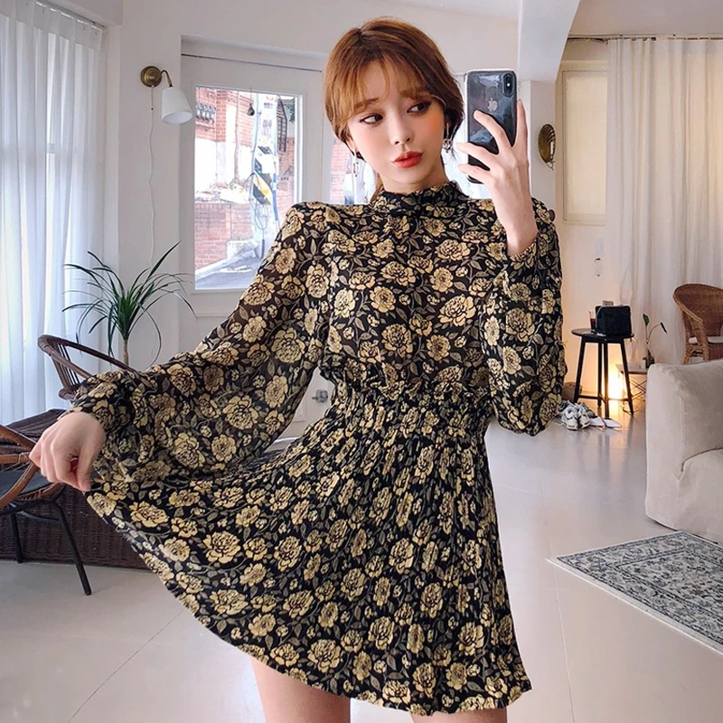 Женский комплект из 2 предметов шифоновая блузка с цветочным принтом и