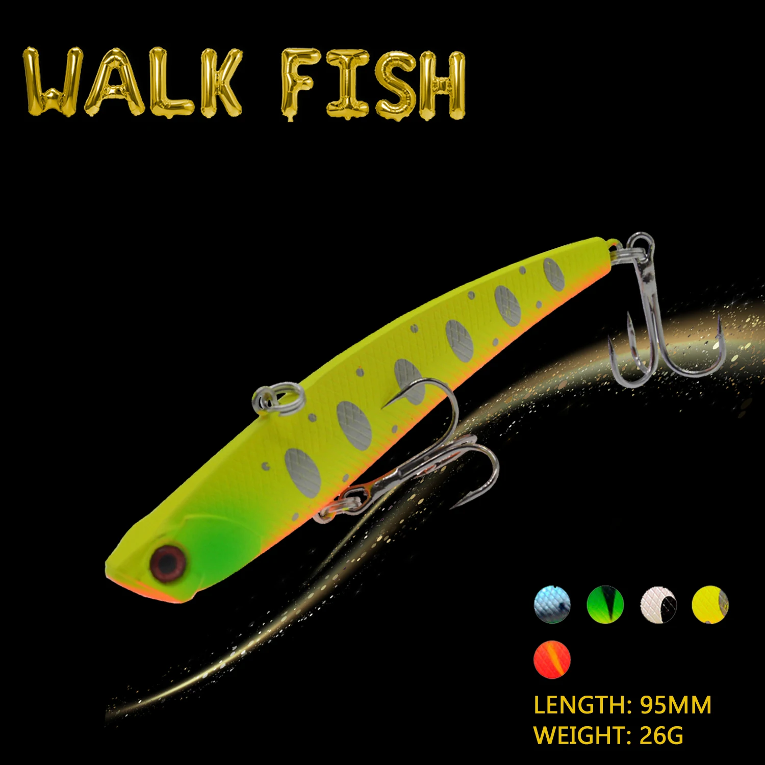 

WALK FISH, 1 шт., 95 мм/2,6 г, приманка для зимней рыбалки, вибрирующие рыболовные приманки, воблеры, рыболовные приманки жесткие рыболовные приманки