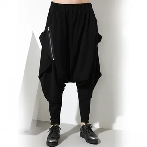 High Quality Hip Hop Women Cross Pants Unisex 2022 Spring Fashion New Loose Casual Elastic Waist Bla in India