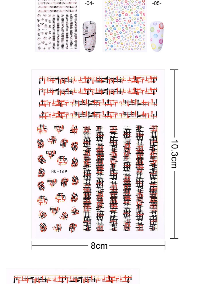 1 Sheet 3D Nail Stickers Self-adhesive Stripe Shape Flowers Element Mixed Patterns Transfer Decals Nail Decoration for Nail Art