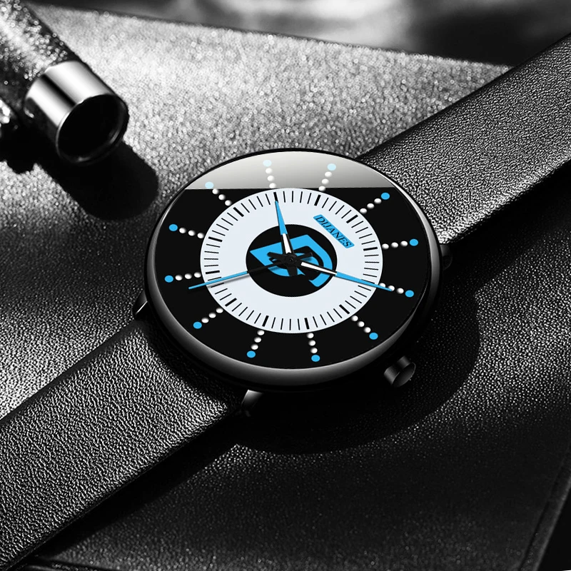 

Minimalismus Herren Uhren Mode Manner Schwarz Lederband Quarz Armbanduhr Einfache Mannliche Casual Leucht Hande Uhr reloj hombre