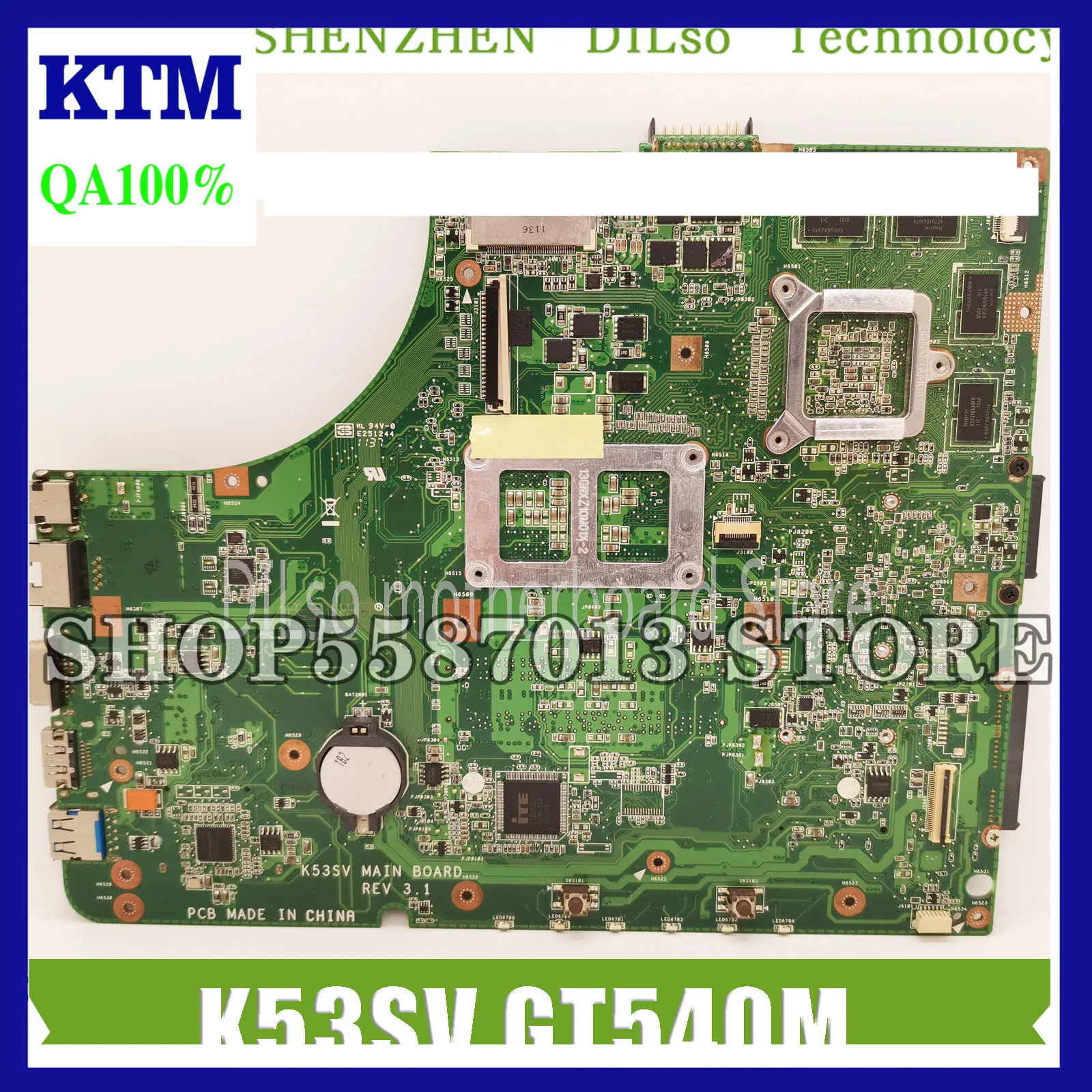 

KEFU K53SV For ASUS K53S K53S K53SM K53SC K53SJ Mainboard Motherboard GT540M-1G Motherboard Integrated Test