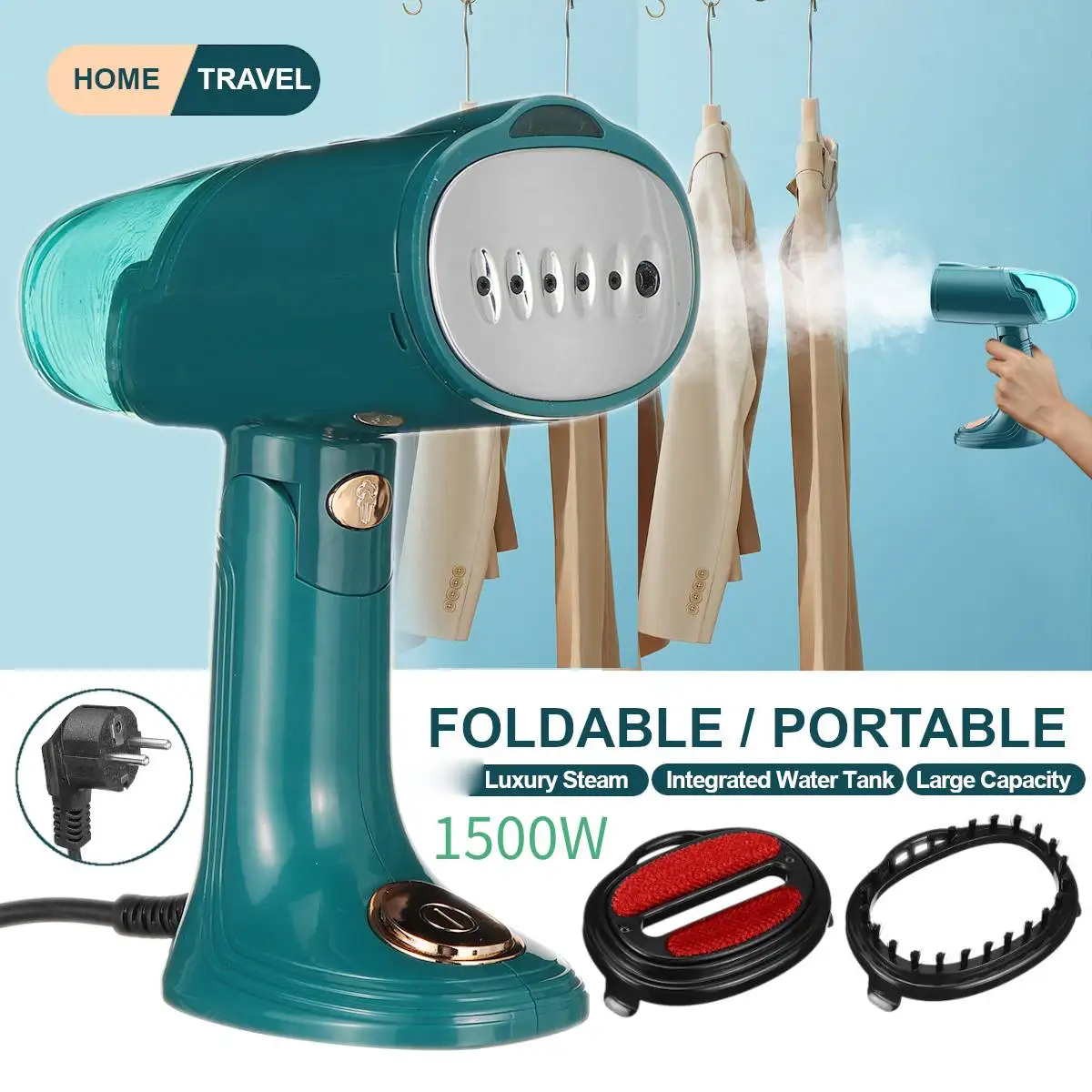 

Handheld Garment Steamer 1500W 120ml Portable Electric Iron Steamer Garment Handheld Household Fabric Steam Iron for Clothes