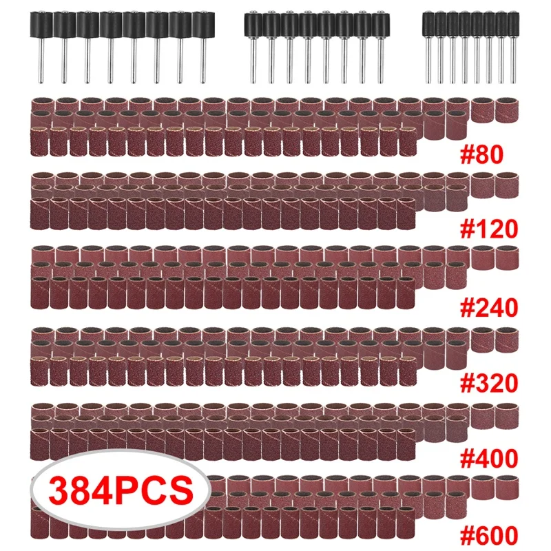 384 шт. вращающийся инструмент шлифовальные ленты рукава аксессуары рабочие