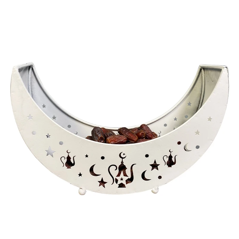 

Eid Mubarak Moon Serving Tray Tableware Dessert Food Storage Container Ramadan Muslim Islamic Party Supply