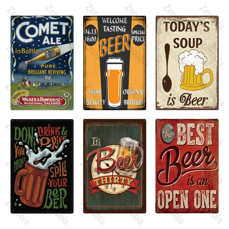 Доска Металл Винтаж пива металлический знак жестяной паба Настенный декор для
