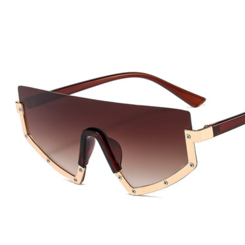 Новые модные негабаритные солнцезащитные очки для женщин 2020 полурамки