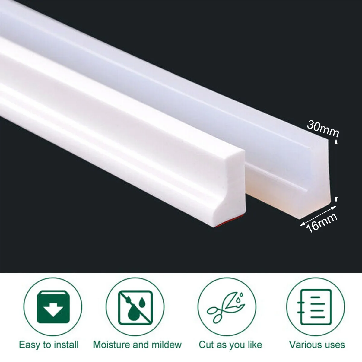 

1M/2M Silicone Bathroom Water Stopper Blocker Shower Dam Non-slip Dry And Wet Separation Flood Barrier Door Bottom Sealing Strip