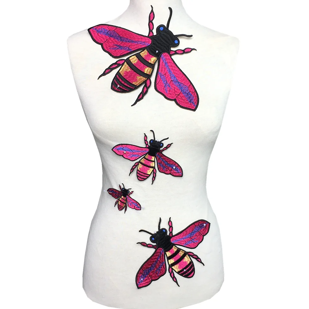 6 комплектов большая вышитая нашивка в виде пчелы аппликация для одежды сумки