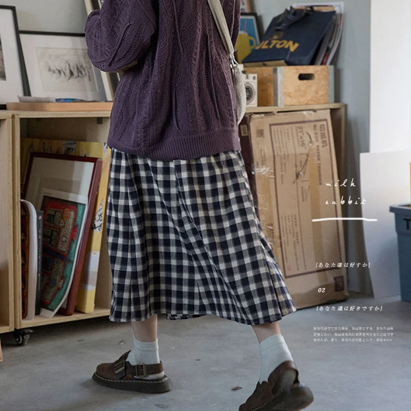 Клетчатая юбка в гонконгском ретро стиле для женщин новинка весны/лета 2021