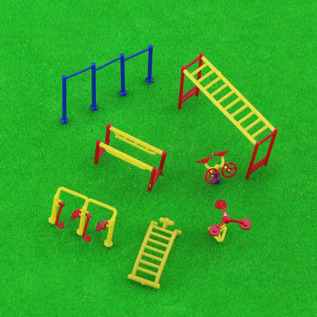 7 штук 1:150 / 1:75 Масштаб Спортивные части Фитнес-оборудование для сборки моделей архитектуры песочного стола - Случайный цвет.