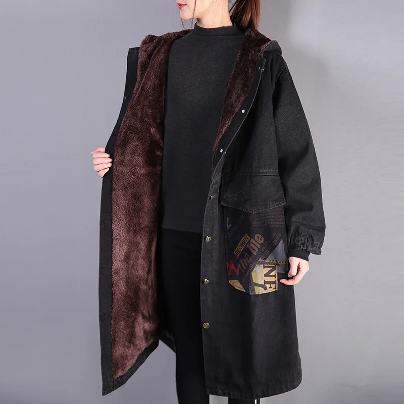 Женская длинная Парка Max LuLu теплая куртка с капюшоном в Корейском стиле стеганое