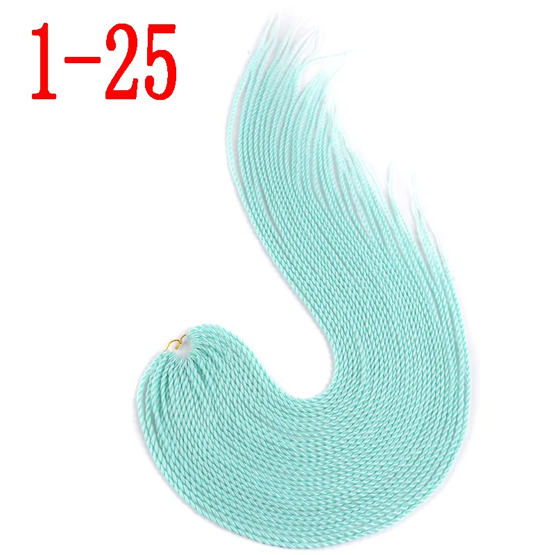 1-25 MERISIHAIR Ombre вязанные косички Сенегальские крученые волосы 24 дюйма 30 корней/упаковка синтетические плетеные волосы для женщин серый синий розовый - Цвет: 1-25