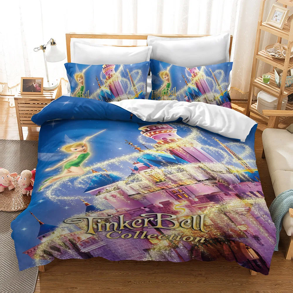 

Disney Peterpan Tinker Bell Bedding Set Duvet Cover and Pillowcase Full Size Bed Set Comforter Set for Bedding