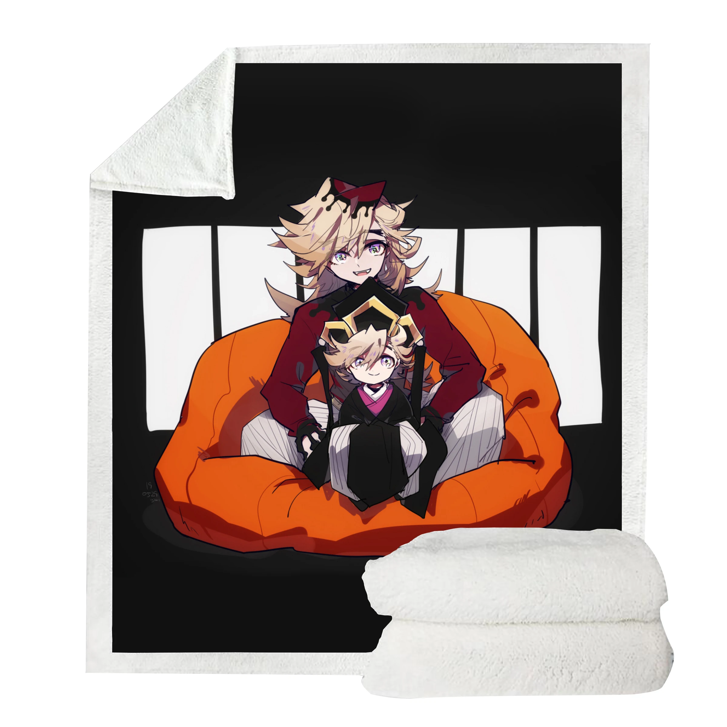 

Anime Demon Slayer Blanket 3D Printed Velvet Plush Throw Blanket For Kid Adult Gift Soft Warm Bedding Blanket