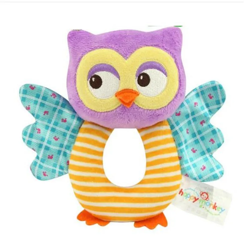 Hand Rattle H Спальня Детские погремушки-мобильные телефоны милые детские игрушки Мультяшные животные ручной Колокольчик погремушка мягкий малыш Плюшевые BB игрушки 0-12 месяцев Скидка 40 - Цвет: Hand Rattle H