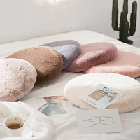 plush round cushion rabbit plush thicken cushion removable washable sofa cushions solid color tatami mat anti slip chair pad