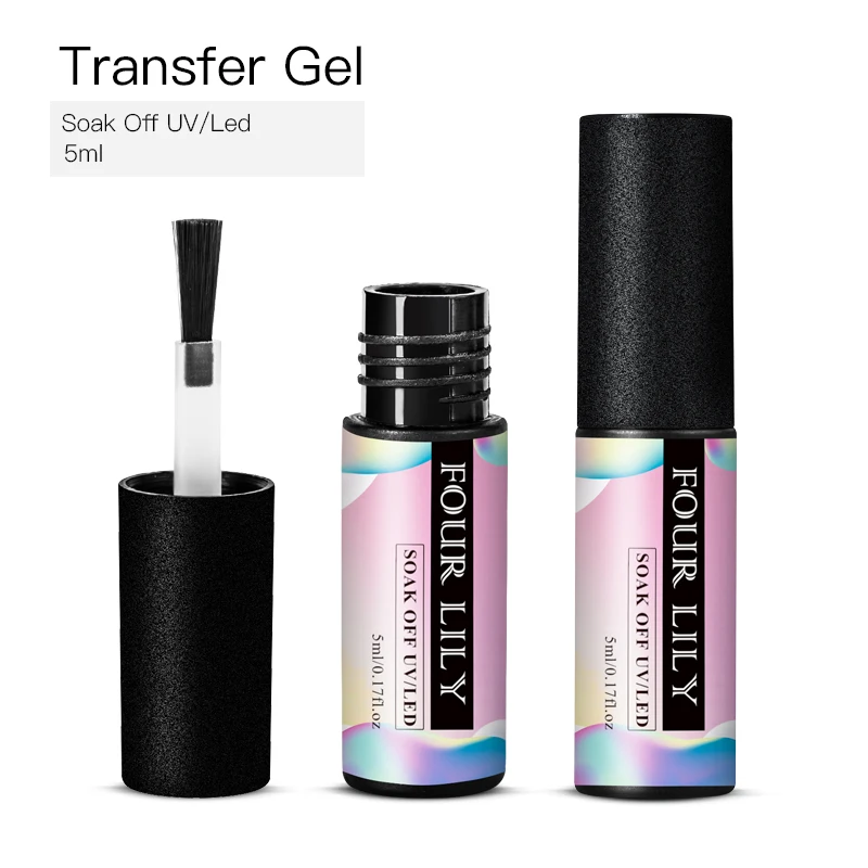 Клей для ногтей с четырьмя лилиями переводной фольги наклейка фольга клей лака