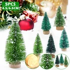 5 шт. декорированная Маленькая Рождественская елка кедр сосна на шелке сизаля зеленая Мини Рождественская елка Рождественские украшения Новогодний Декор детские подарки