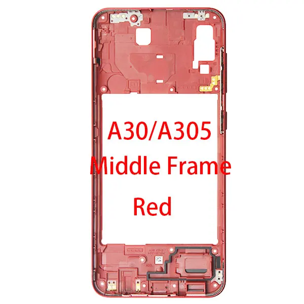 Для samsung A20 A30 A40 A50 A205F A305F A405F A505F спереди Корпус ЖК-дисплей средняя рамка задняя пластинчатый Корпус чехол-накладка - Цвет: A30 mid-frame-Red
