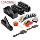 Набор для приготовления суши сделай сам 10 шт.компл., устройство для роллов суши, форма для риса, кухонные принадлежности для суши, кухонные инструменты, японские инструменты для приготовления суши