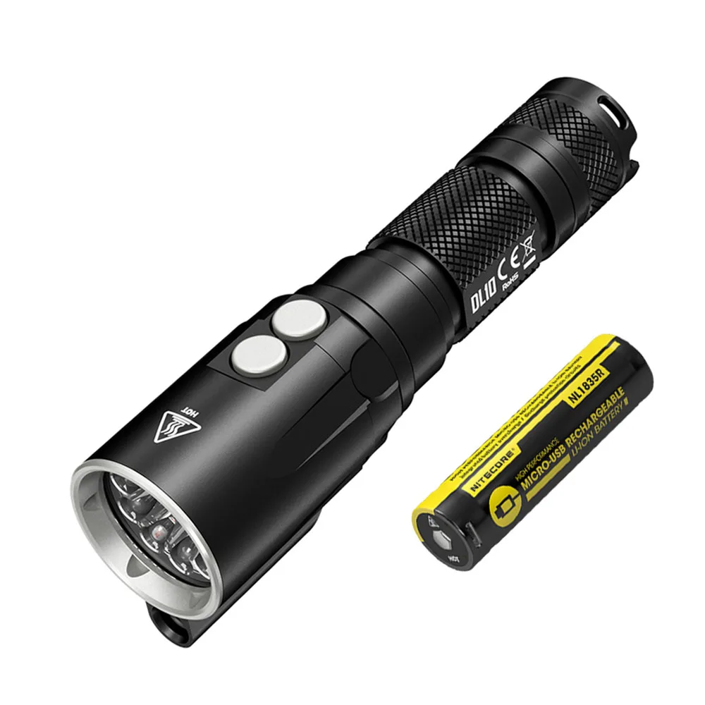 NITECORE DL10 дайвинг вспышка светильник CREE XP-L HI V3 светодиодный Макс 1000ЛМ водонепроницаемый 30 м Дайвинг светильник Подводный фонарь с батареей 18650 - Испускаемый цвет: DL10 NL1835R