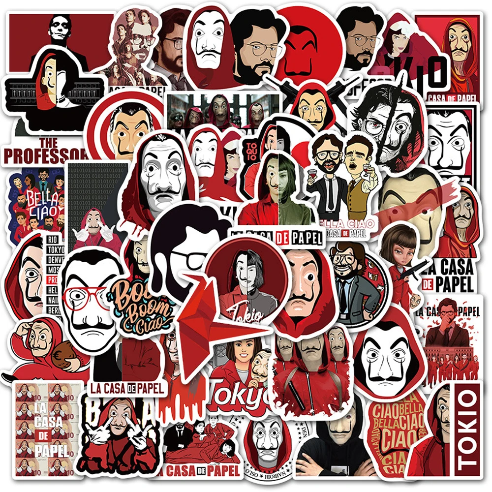 Стикеры бумажные Дом ограбления денег водонепроницаемые наклейки на гитару