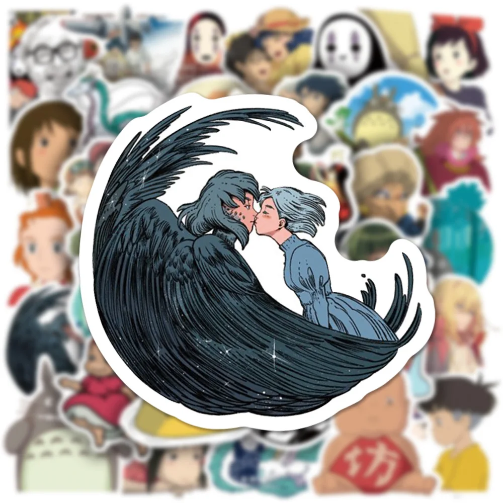 103050pcs miyazaki hayao mixed anime stickers cartoon decals totoro spirited away princess mononoke kiki sticker for kids toy free global shipping