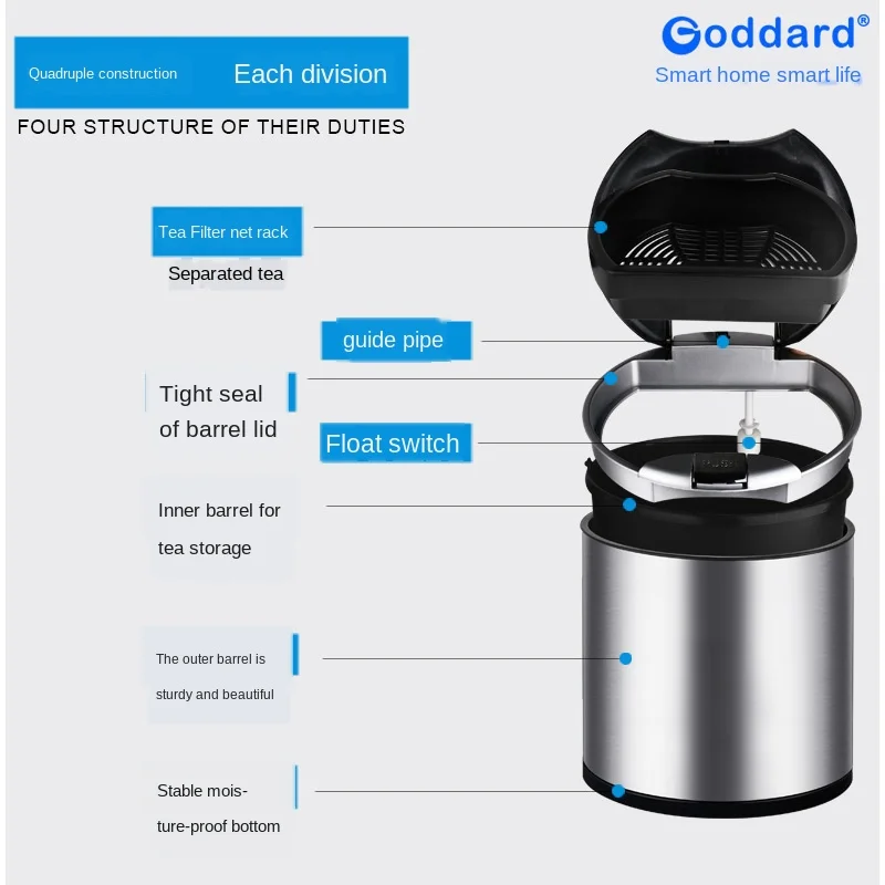 

Simple design intelligent induction trash can strong durable waste water draining lixeira pressing type storage bucket