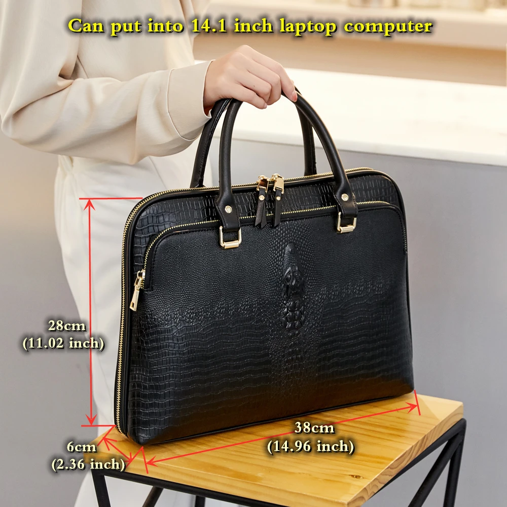 gagacia fashion business womens handbag leather briefcase for woman laptop computer 14 handbags ladies office work commuter bag free global shipping