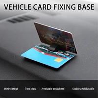 dual card slots auto fastener card bill holder mount portable car parking card clamp desktop stand vehicle fixed holder clips