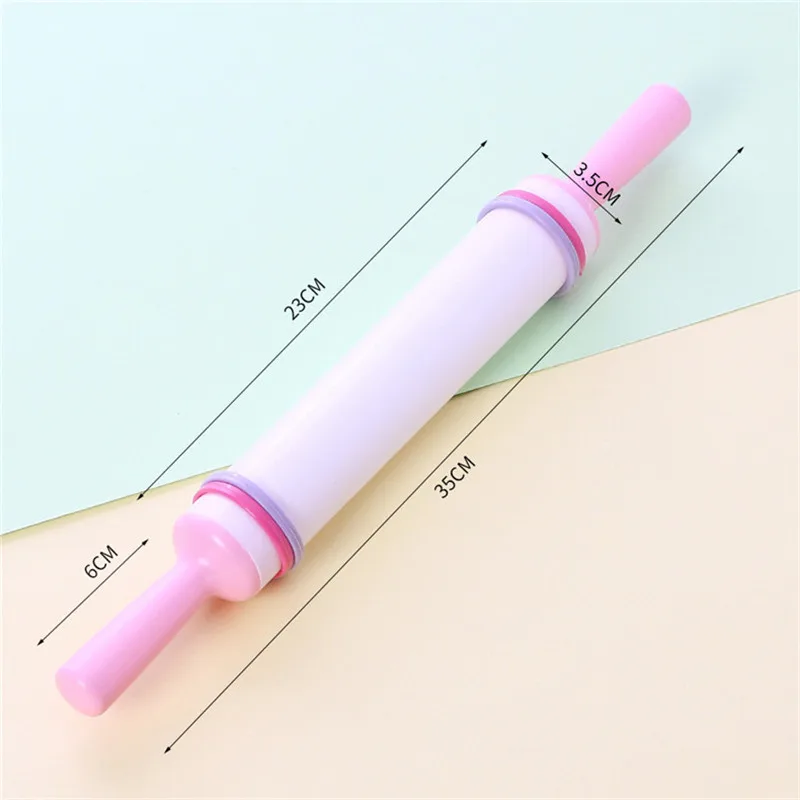 

Fondant Cake Dough Roller Non-stick Cookies Biscuit Embossing Pastry Tools Plastic Rolling Pin Cooking Gadgets Kitchen Bakeware
