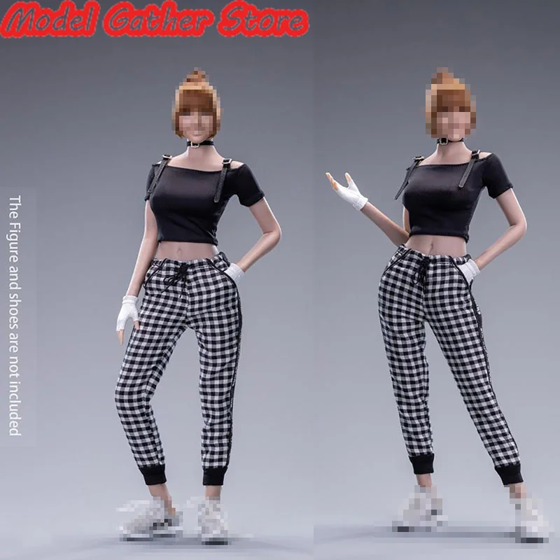 

3STOYS 3S007 1/6 Scale Female Solider Short Sleeve Plaid Pants Set Fit 12'' TBL/PH S12D Action Figure Body