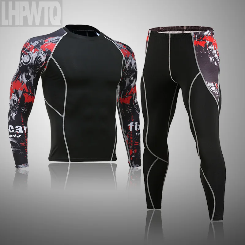 

new Thermal Underwear Men Long Johns Men Rashgard t-shirt Leggings Warm Sport Compression Clothins Underwear Thermo