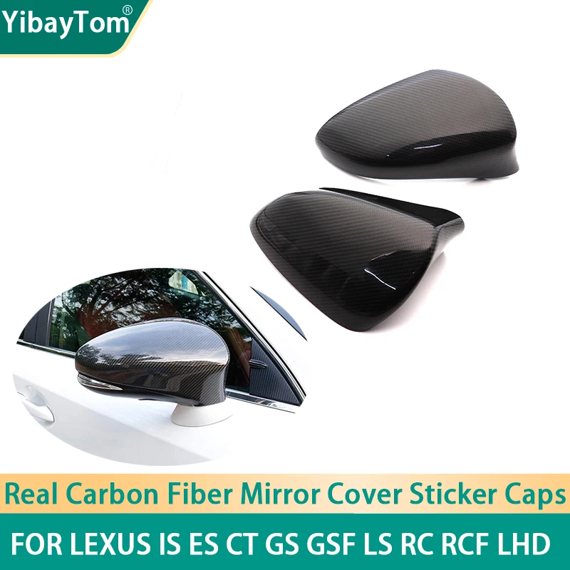 

Genuine Real Carbon Fiber Side Mirror Cover Caps Sticker Add-on For Lexus IS ES CT GS GSF LS RC RCF only for left hand drive