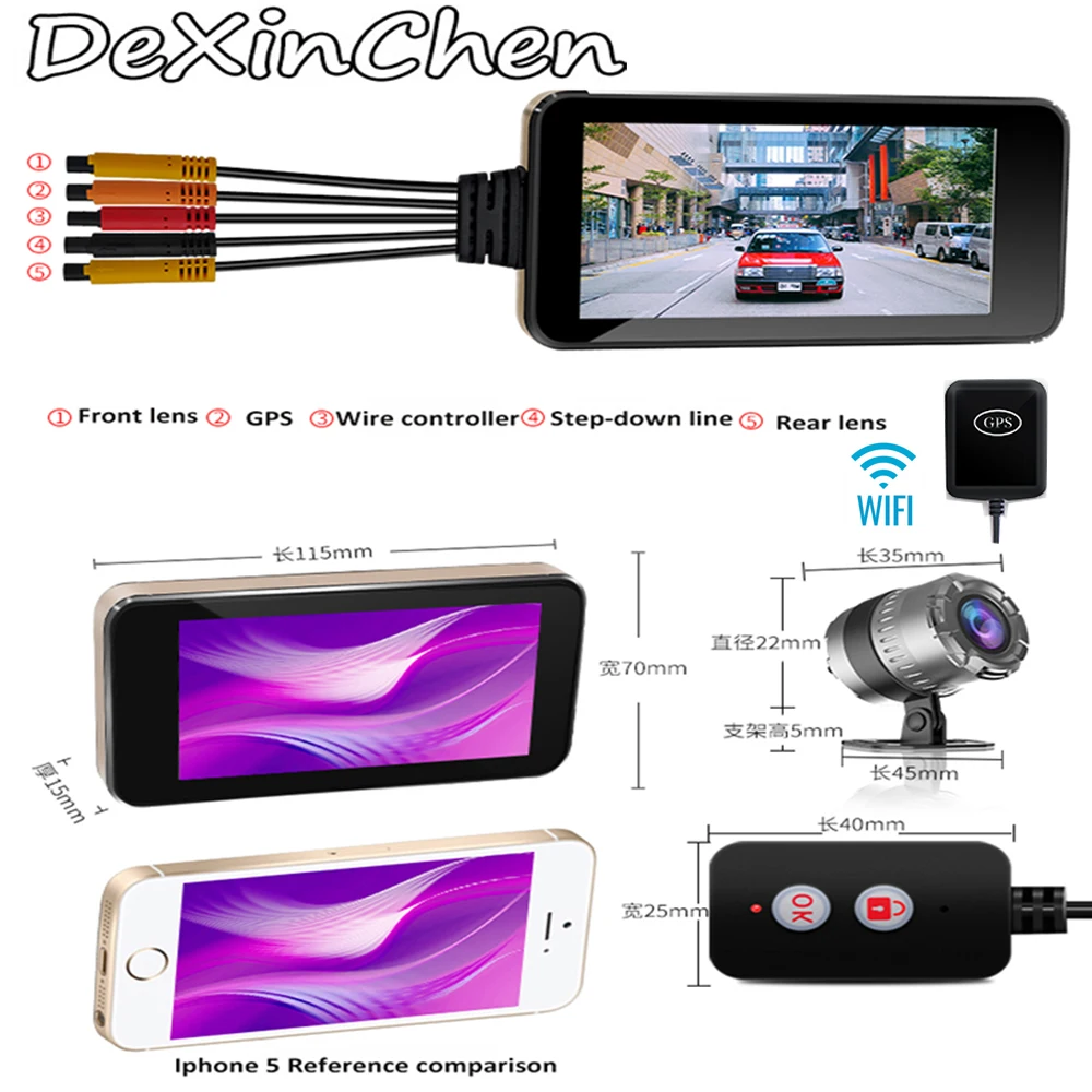 Передняя камера заднего вида для мотоцикла видеорегистратор на весь корпус